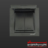 کلید دو پل بارانی توکار | مدل آسا دلند (IP44) | سیاه