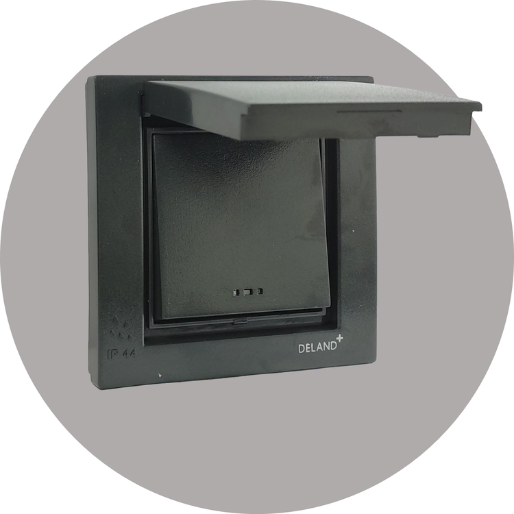 کلید کراکس (صلیبی) بارانی توکار | مدل آسا دلند (IP44) | سیاه